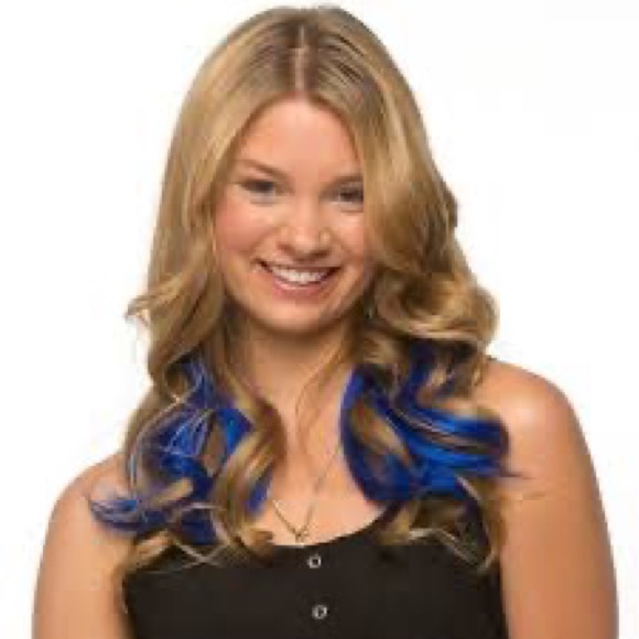 AS SEEN ON TV SECRET COLOUR HEADBAND HAIR EXTENSION 2PCS BY DEMI LOVATO (BLUE) - Picture 1 of 4